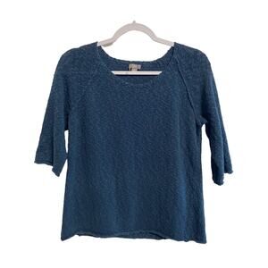 J.Jill Sweater 3/4 Sleeve Dark Teal Size Small Cotton Lightweight